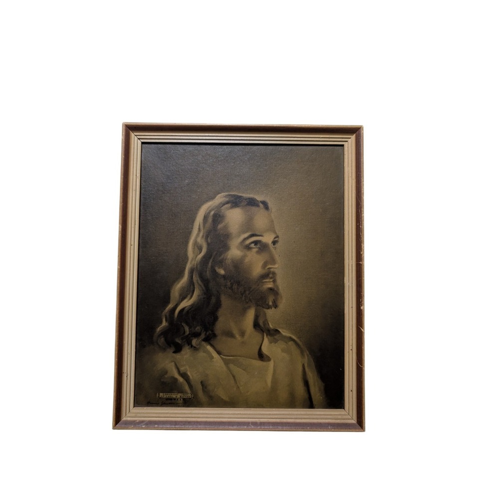 Vtg 1941 Kriebel & Bates Warner Sallman JESUS CHRIST Litho Framed‎ Lithograph